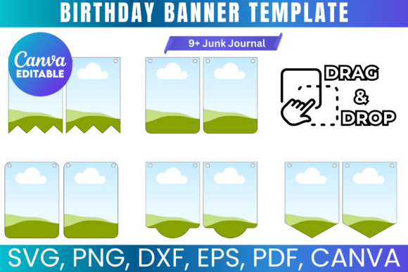 Bunting Banner Bundle & Flag Banner SVG: Instant Party Decor