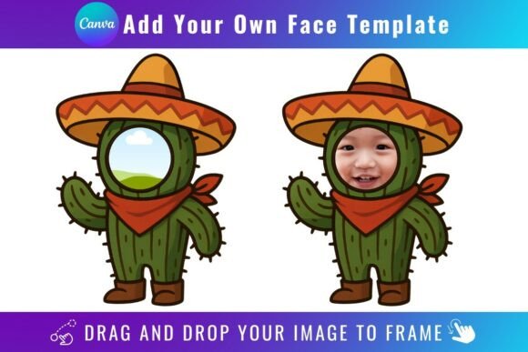 Cactus Add Your Own Face Template: A Fun Design Tool