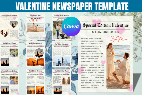Create a Timeless Valentine's Day Message with This Newspaper Template