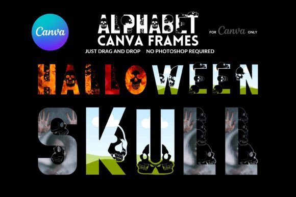 Creepy Skull Alphabet Canva Frame: A Guide for Halloween Design