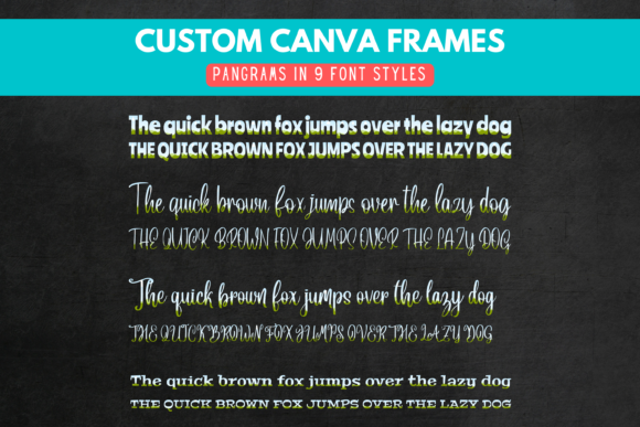 Custom Canva Frame: 9 Font Styles for Digital Design