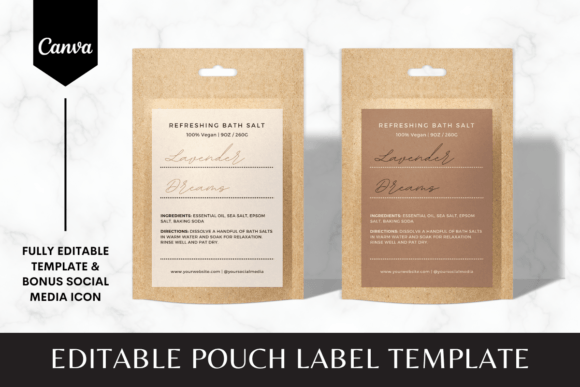 Editable Pouch Label Canva Template 1: Elevate Your Brand