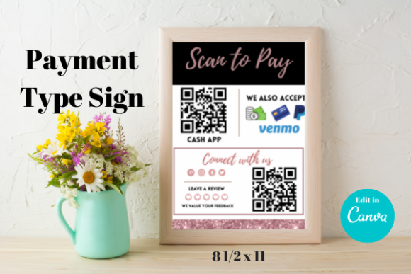 Elevate Your Booth with the Rose Gold Payment Method Sign