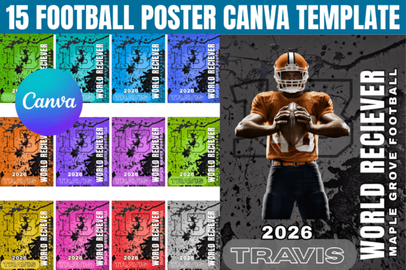 Elevate Your Team's Spirit with the 15 Football Poster Canva Template Bundle