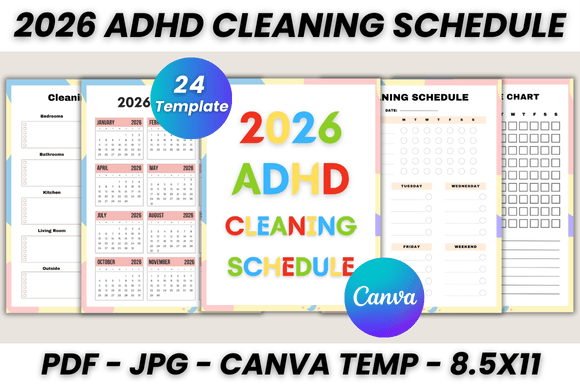 Master Your 2026 ADHD Cleaning Schedule Canva Template
