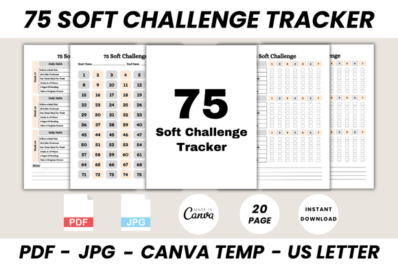 Master Your Goals: The Ultimate 75 Soft Challenge Tracker for Canva