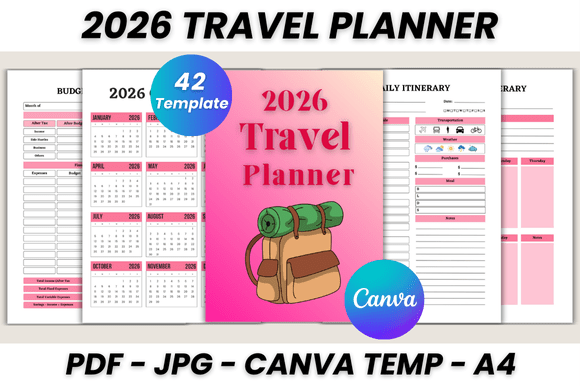 Plan Your 2026 Adventures: The Ultimate Canva Travel Planner Template