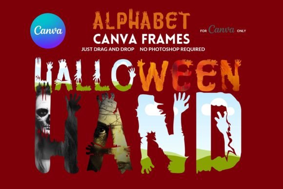 Spooky Hands Alphabet Canva Frame: Eerie Elegance