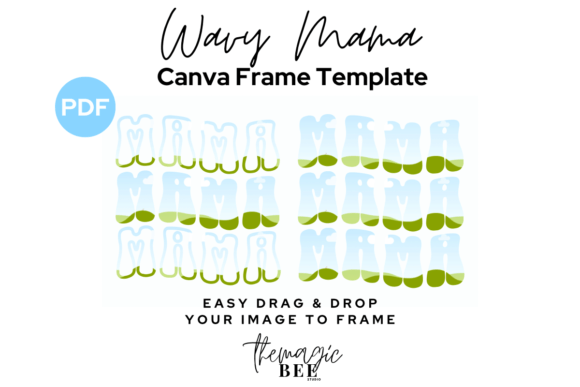 Wavy Mama Frame: Fluid Canva Design for Modern Brands